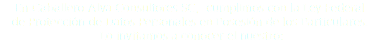 En Caballero Alva Consultores SC, cumplimos con la Ley Federal de Protección de Datos Personales en Posesión de los Particulares. Lo invitamos a conocer el nuestro: